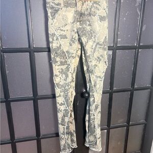 In Action Camo Stacked Skinny Flare Jeans Novamen W 30